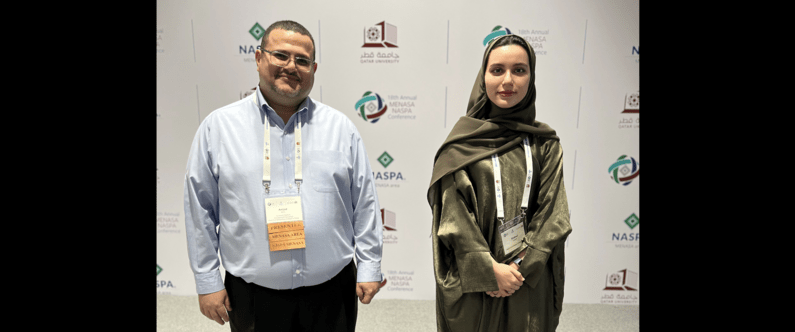 WCM-Q events and student development specialist Mr. Amjad Abdo and second-year medical student Ms. Shahad Ibrahim.